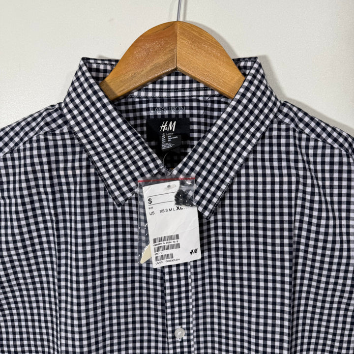 H&M SLIM FIT COTTON CHECKERED SHIRT BRAND NEW