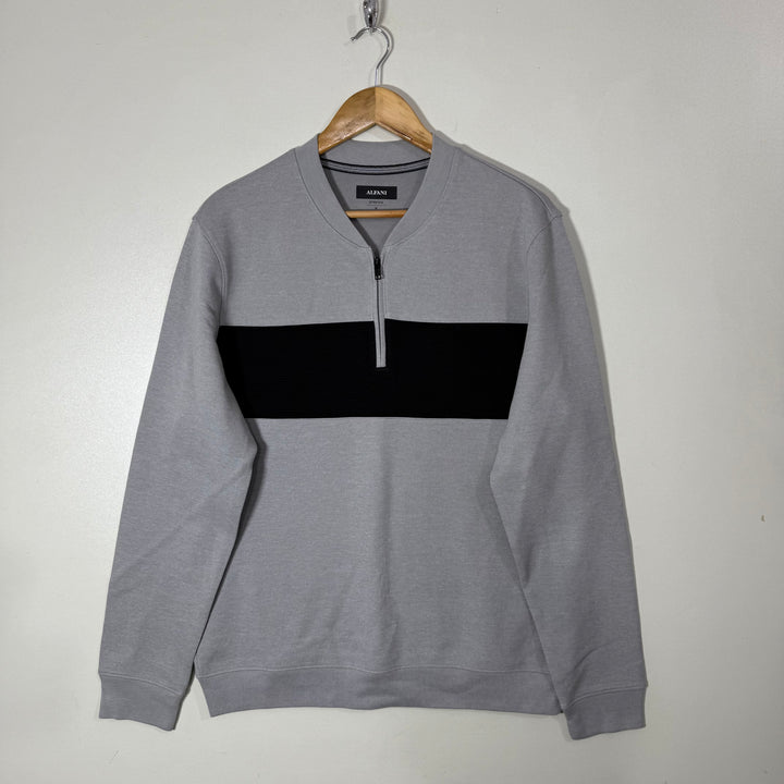 ALFANI BEN COLLAR HALF ZIP SPORT PULLOVER WITH STRETCH