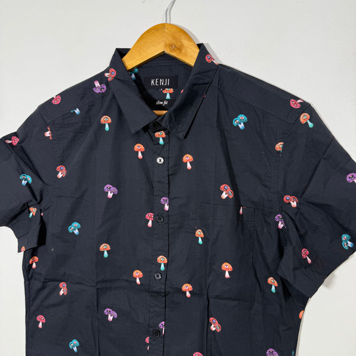 KENJI SLIM FIT HALF SLEEVES COTTON SHIRT WITH STRETCH