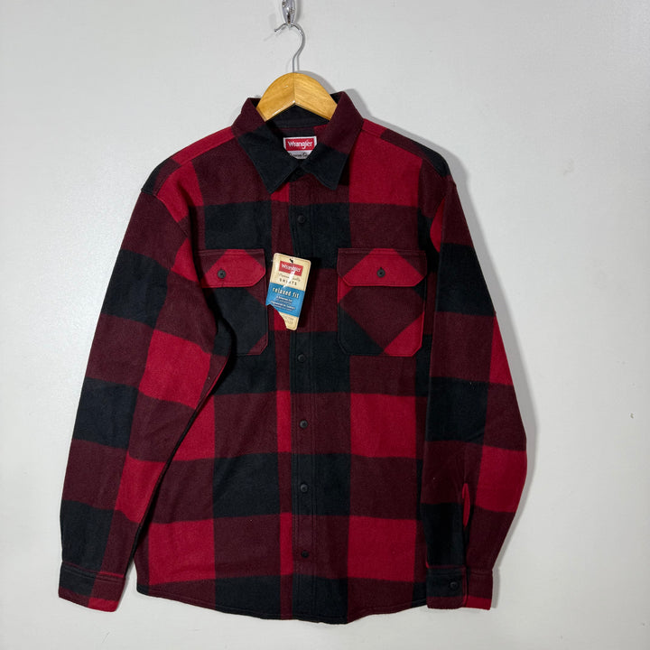 WRANGLER RELAXED FIT DOUBLE POCKETS FLANNEL CHECKERED SHIRT BRAND NEW