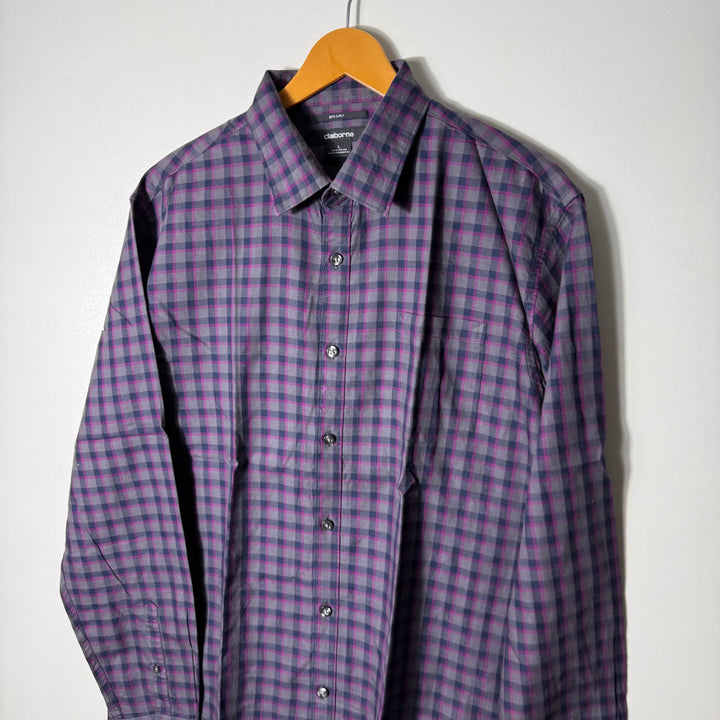 CLAIBORNE COTTON CHECKERED SHIRT