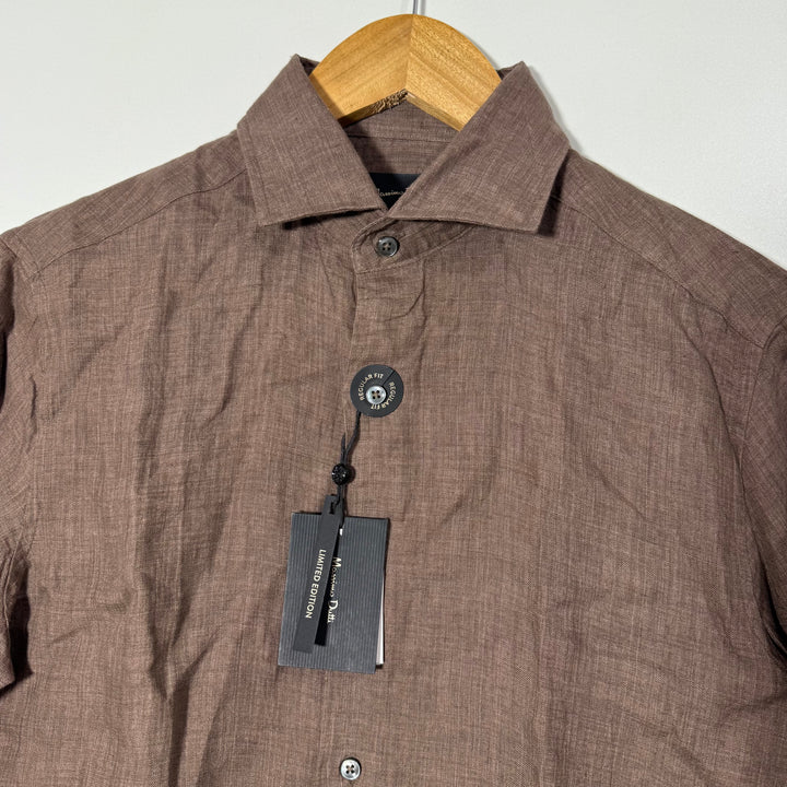 MOSSIMO DUTTI LIMITED EDITION LINEN SHIRT BRAND NEW BROWN COLOUR