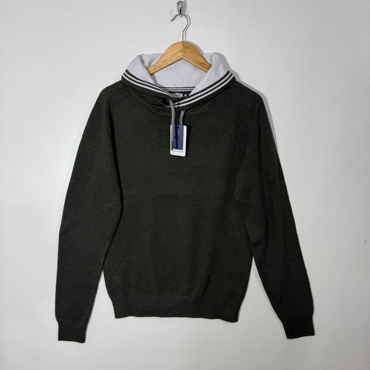 EASY WEAR SHAWL COLLAR KNITED COTTON ACRYLIC SWEATER BRAND NEW GREEN COLOUR