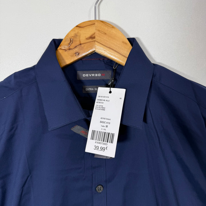 DEVRED EXTRA SLIM FIT PERFORMANCE SHIRT BRAND NEW WITH STRETCH BLUE COLOUR