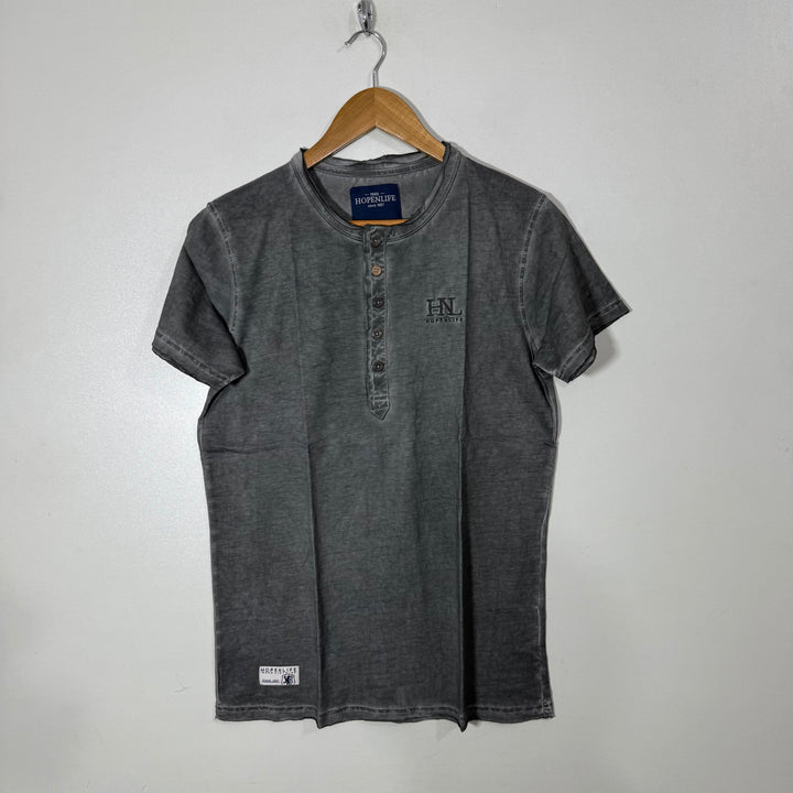 PARIS HOPENLIFE TYE DYE  HENLEY COLLAR COTTON TSHIRT