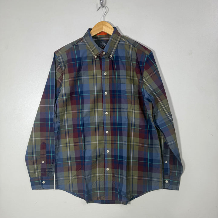 ST JHONS BAY BUTTON DOWN CHECKERED CASUAL COTTON SHIRT WITH STRETCH