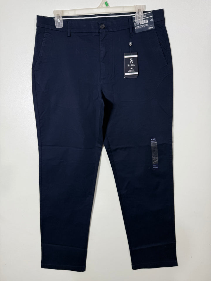 ST AISLE CLASSIC FIT COTTON CHINO PANT BRAND NEW WITH STRETCH BLUE COLOUR
