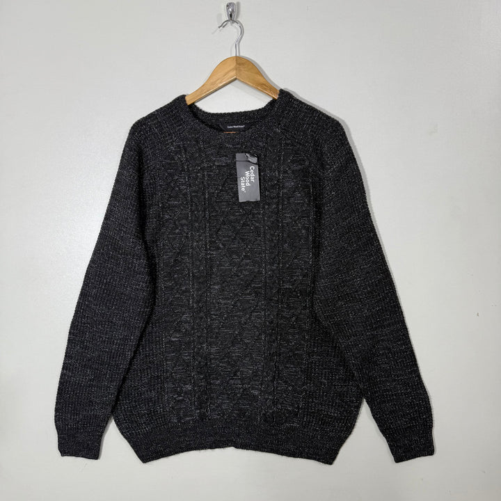 CEDAR WOOD STATE KNITWEAR COTTON SWEATER BRAND NEW DARK GREY COLOUR