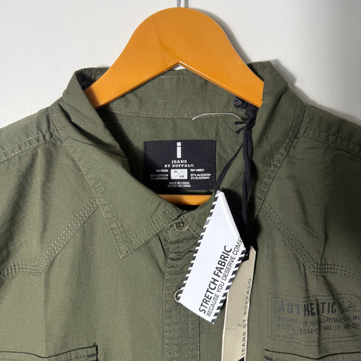 BUFFALO DOUBLED POCKET COTTON SHIRT BRAND NEW GREEN COLOUR