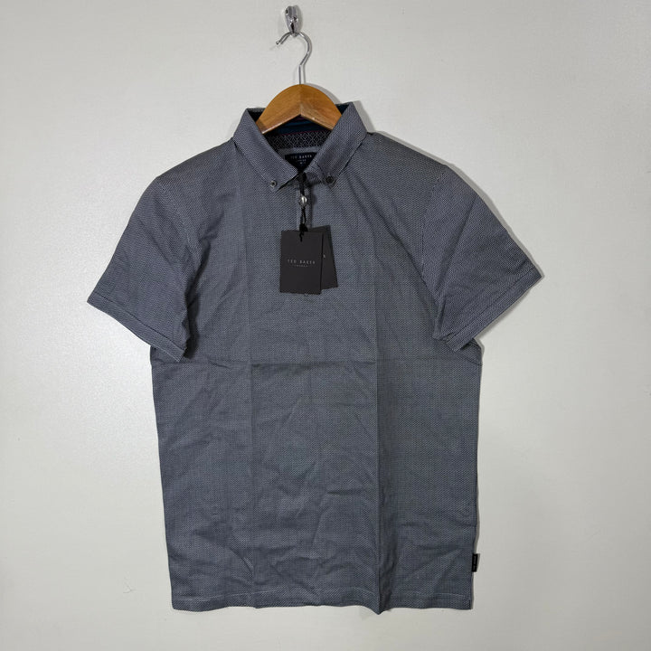 TED BAKER BUTTON POLO TSHIRT BRAND NEW GREY COLOUR