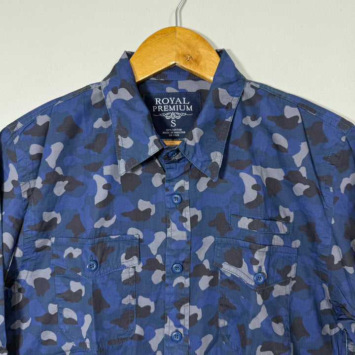 ROYAL PREMIUM DOUBLE POCKETS CAMOUFLAGE CASUAL COTTON SHIRT BRAND NEW