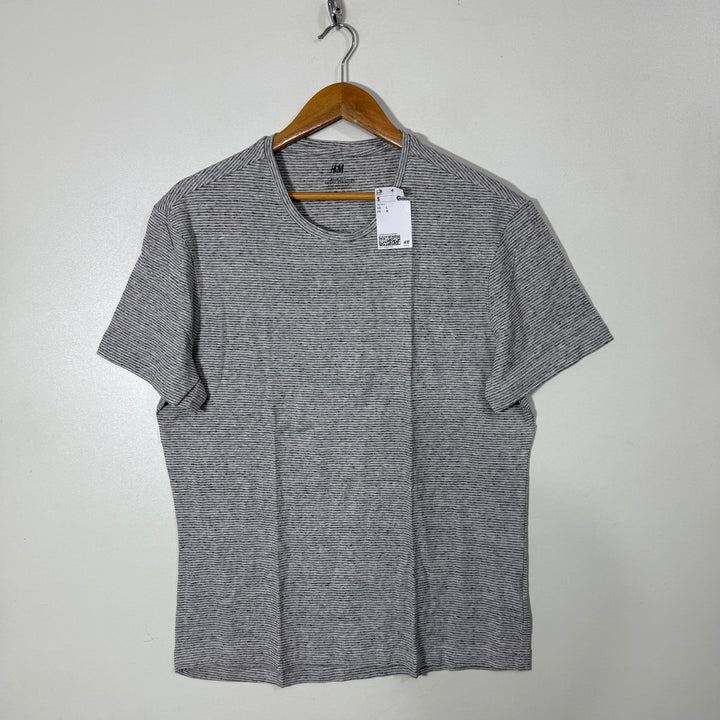 H&M SLIM FIT COTTON TSHIRT BRAND NEW GREY COLOUR