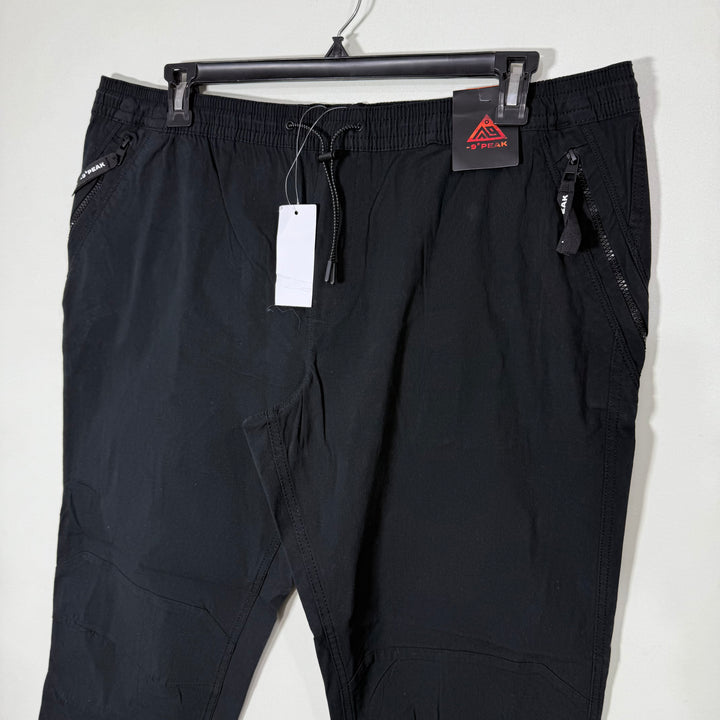 9 PEAK LOOSE FIT PERFORMANCE PANT BRAND NEW SIDE ZIP POCKETS WITH STRETCH BLACK COLOUR