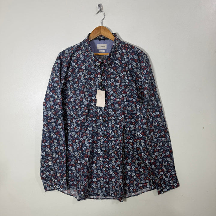 BUGATTI BUTTON DOWN PRINTED CASUAL COTTON SHIRT
