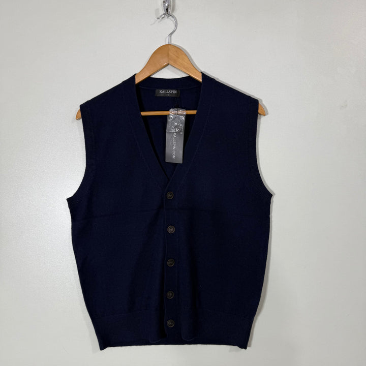 KALLSPIN SLEEVES LESS SWEATER BRAND NEW BLUE COLOUR