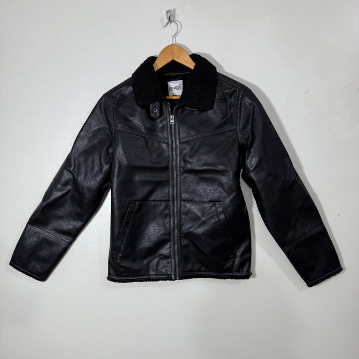 BREAKOUT LATHER JACKET SHERPA LINNED COLLAR