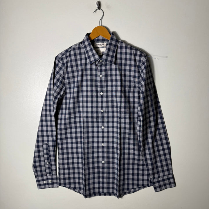GOOD THREADS BUTTON DOWN COTTON CHECKERED SHIRT WITH STRETCH