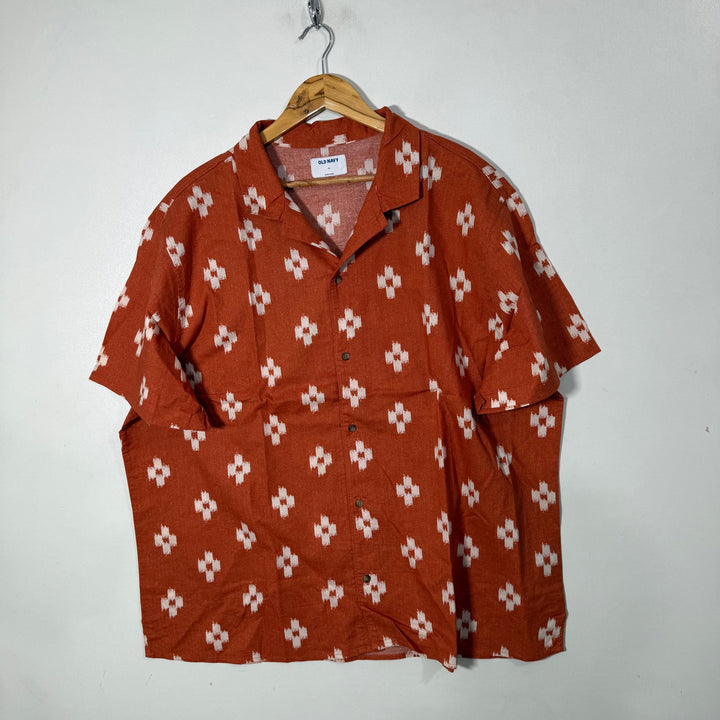 OLD NAVY CUBAN COLLAR HALF SLEEVES COTTON SHIRT