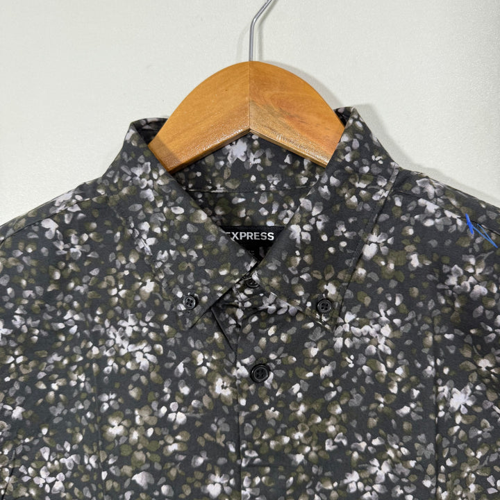 EXPRESS PRINTED BUTTON DOWN CASUAL COTTON SHIRT