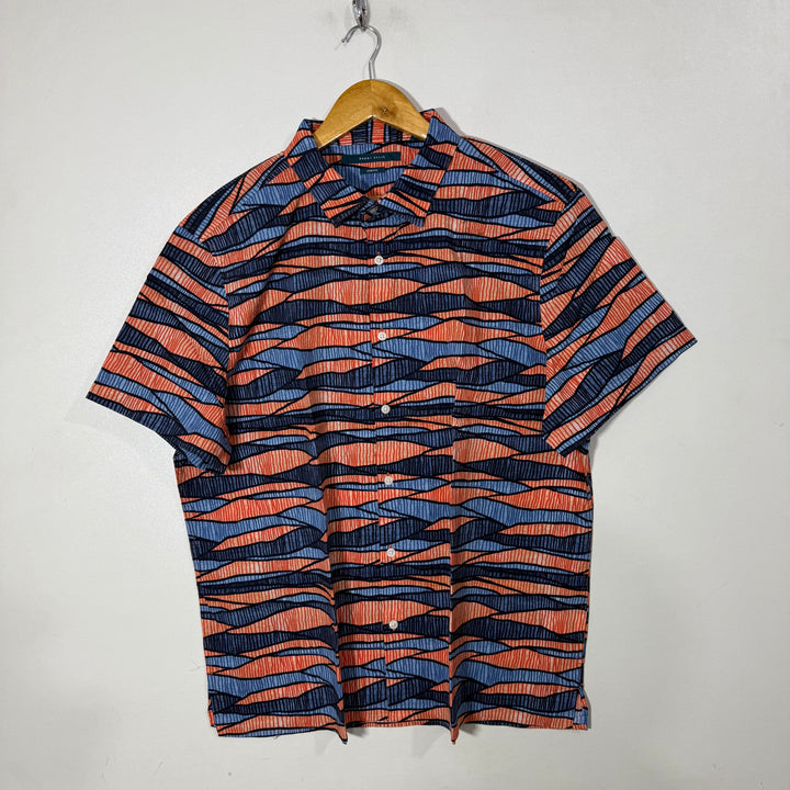PERRY ELLIS HALF SLEEVES COTTON SHIRT WITH STRETCH