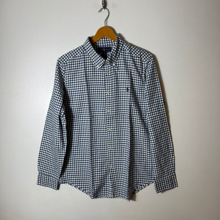 RALPH LAUREN POLO BUTTON DOWN OXFORD COTTON CHECKERED SHIRT