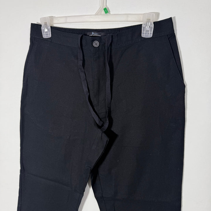 MARC ANTHONY STRAIGHT FIT LUXURY LINEN COTTON TROUSER BLACK COLOUR