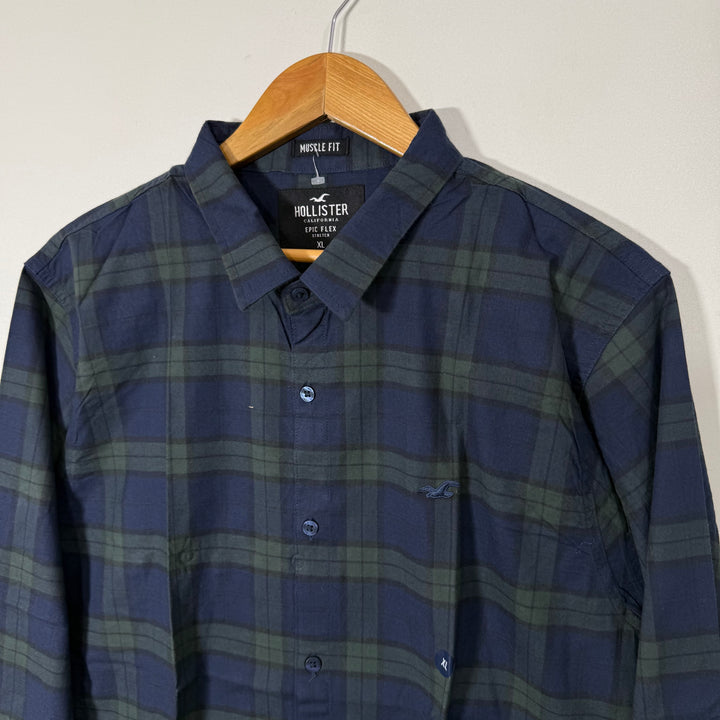 HOLLISTER MUSCLE FIT COTTON CHECKERED SHIRT BRAND NEW