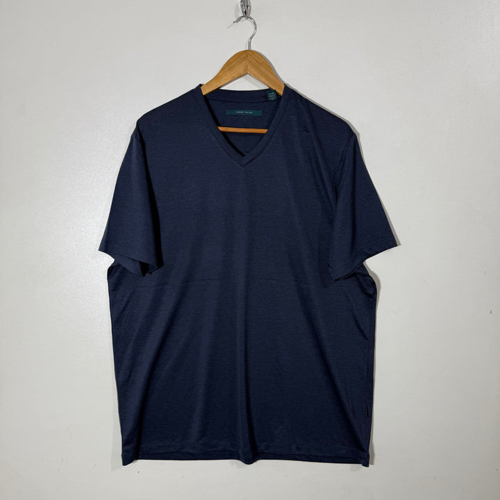 PERRY ELLIS V NECK SPORT TSHIRT BLUE COLOUR