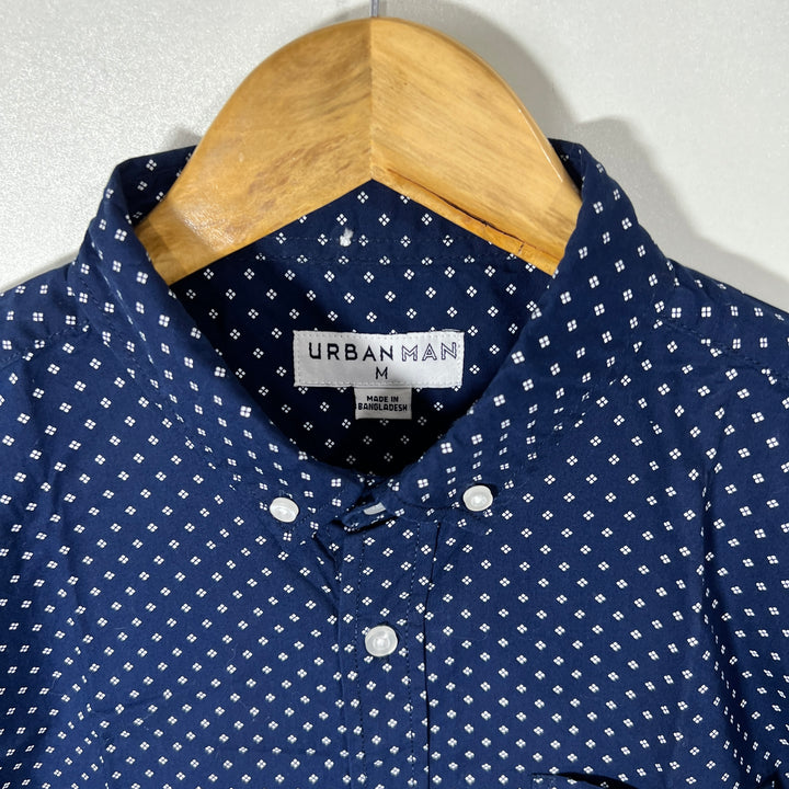 URBAN MAN BUTTON DOWN CASUAL COTTON SHIRT
