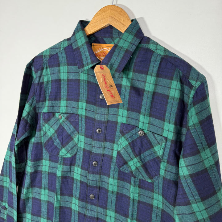 RED CAMEL DOUBLE POCKETS FLANNEL COTTON CHECKERED SHIRT BRAND NEW
