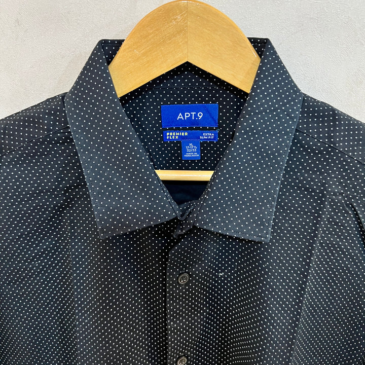 APT.9 EXTRA SLIM FIT PREMIER FLEX CASUAL COTTON SHIRT WITH STRETCH