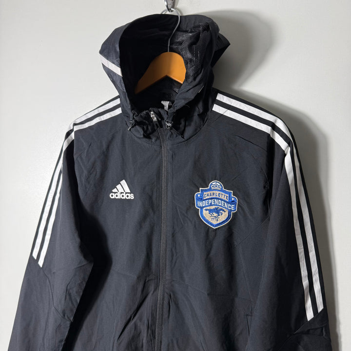 ADIDAS PARACHUTE  JACKET WITH HOOD BLACK COLOUR