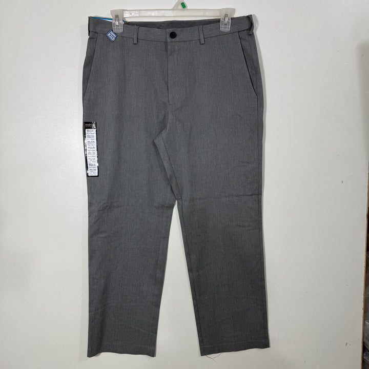 HAGGAR CLASSIC FIT PREMIUM NO IRON KHAKI COTTON CHINO PANT BRAND NEW WITH STRETCH GREY COLOUR