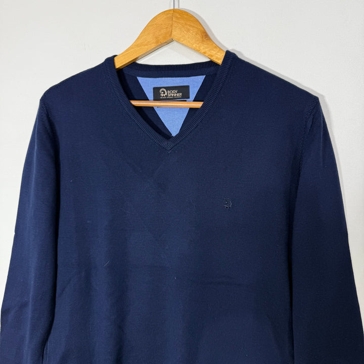 BODY SPINNER REGULAR FIT V NECK COTTON SWEATER