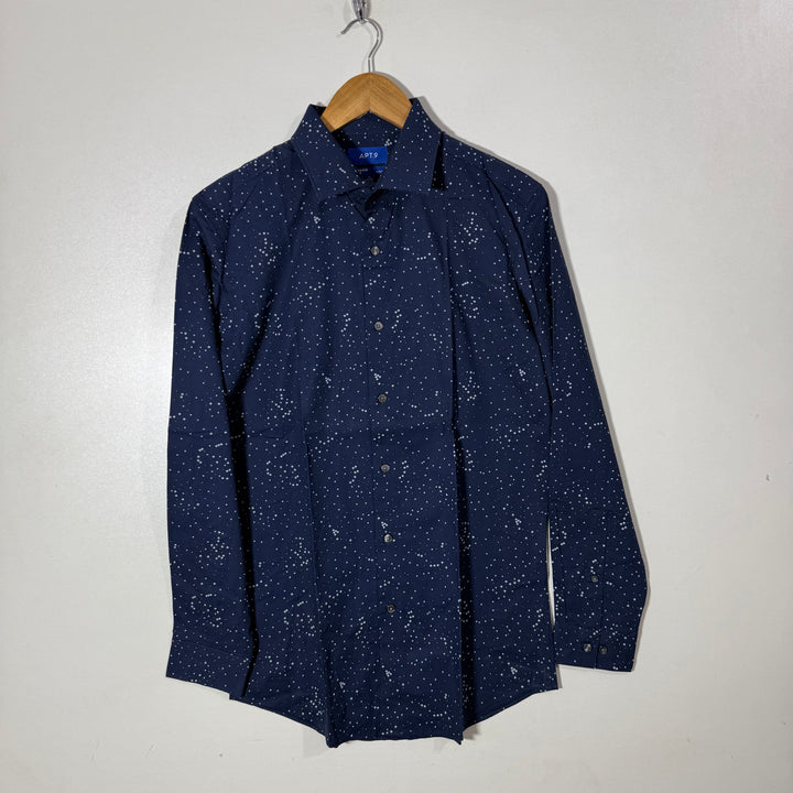 APT.9 SLIM FIT PRINTED CASUAL COTTON SHIRT