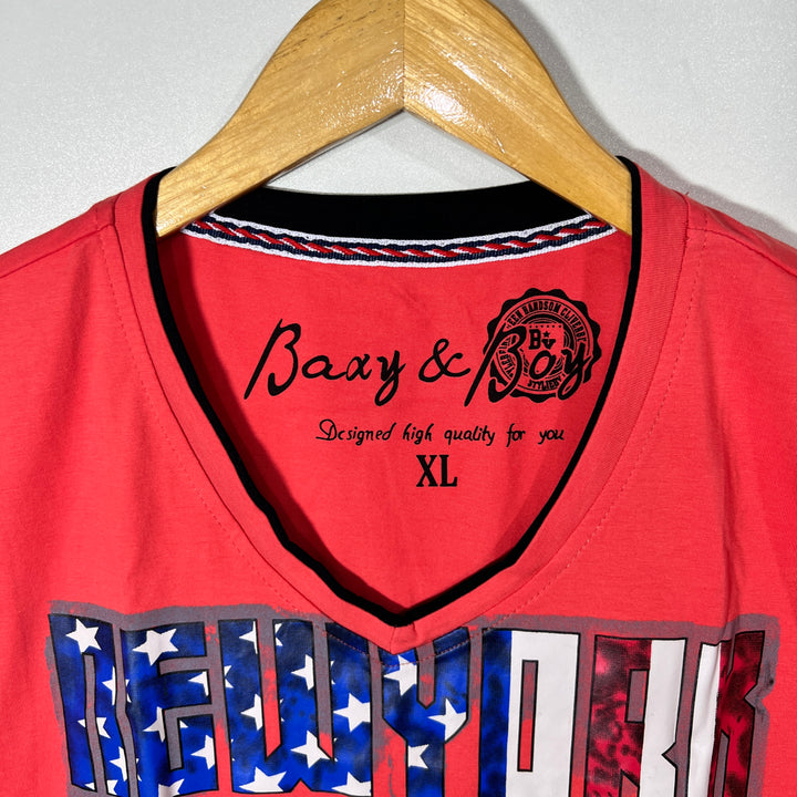 BAXY & BOY V NECK COTTON TSHURT