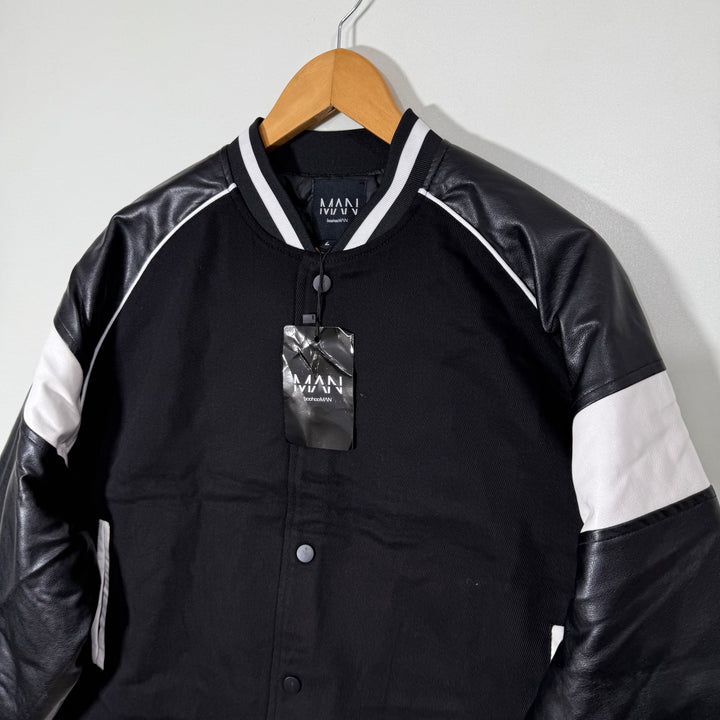BOOHOOMAN BEN COLLAR BAGGY STYLE VARSITY JACKET BRAND NEW