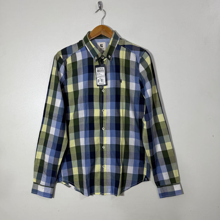 GARCIA BUTTON DOWN CHECKERED FINE COTTON SHIRT BRAND NEW