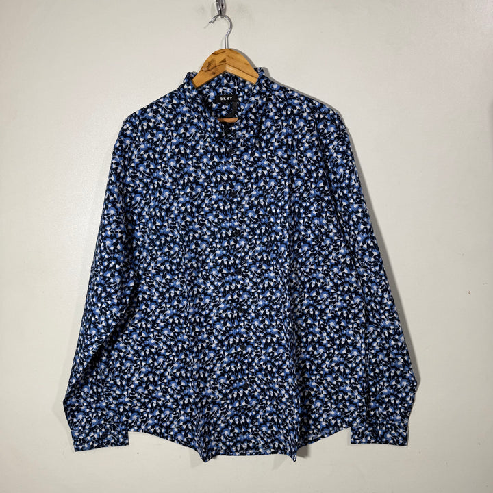 DKNY PRINTED CASUAL COTTON SHIRT
