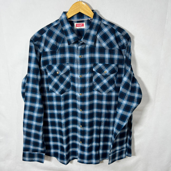 WRANGLER DOUBLE POCKETS FLANNEL COTTON SHIRT