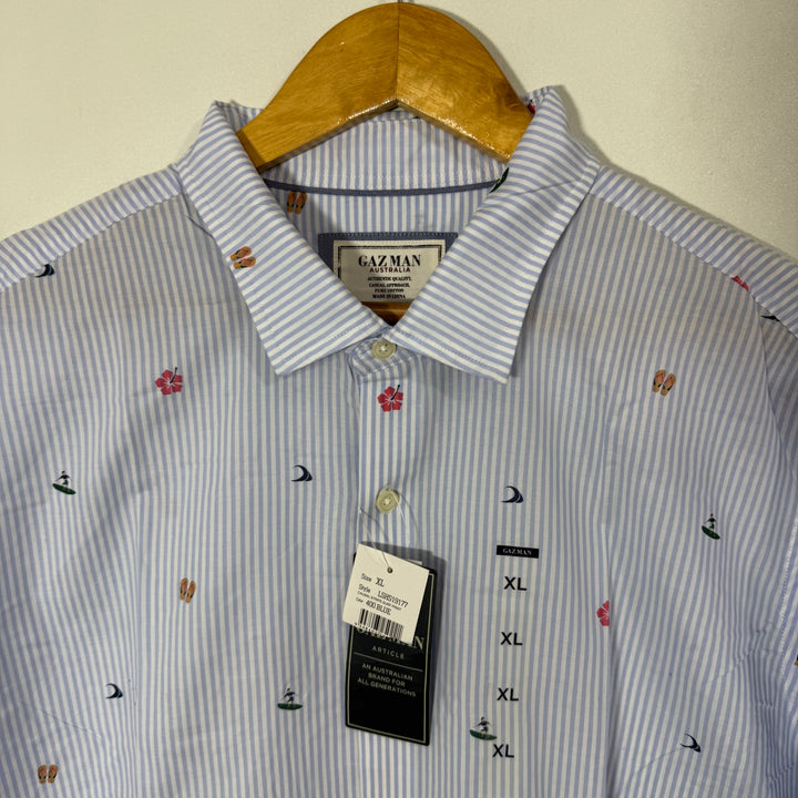 GAZMAN PRINTED COTTON SHIRT BRAND NEW