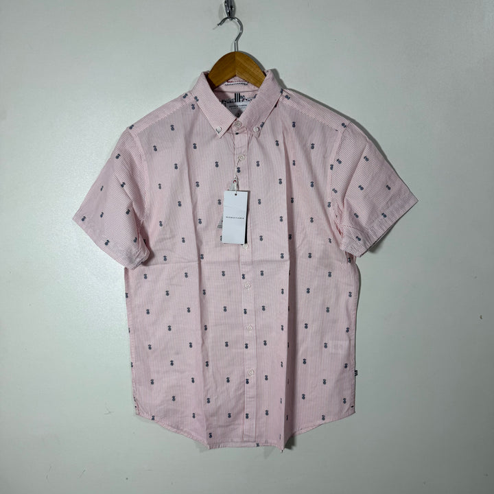 DENIM & FLOWER BUTTON DOWN HALF SLEEVES SHIRT BRAND NEW