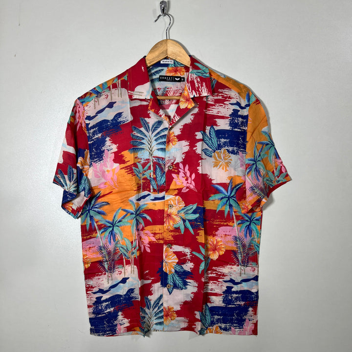 GRNCST SAFARI COLLAR HALF SLEEVES HAWAI SHIRT