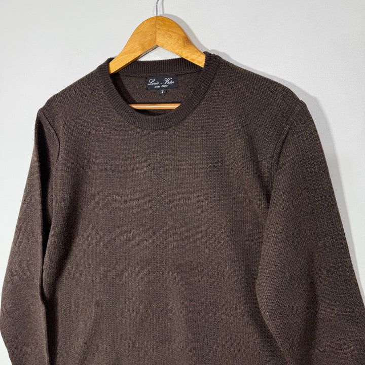 LOUIS VICTOR KNITED COTTON SWEATER BROWN COLOUR