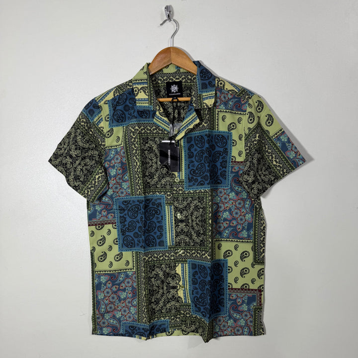 BLEECKER & MERCER SAFARI COLLAR HALF SLEEVES HAWAI SHIRT BRAND NEW
