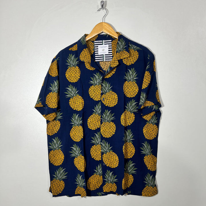 DENIM & FLOWER SAFARI COLLAR HALF SLEEVES HAWAI SHIRT