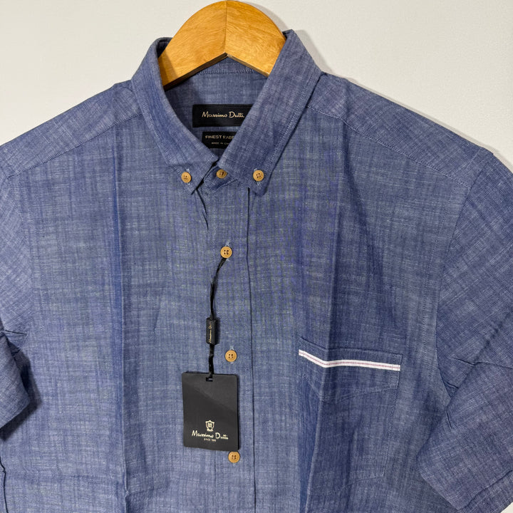 MASSIMO DUTTI  BUTTON DOWN COTTON FINEST HALF SLEEVES SHIRT BRAND NEW