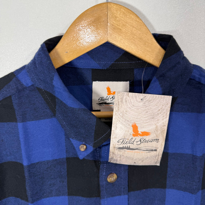 FIELD STREAM BUTTON DOWN FLANNEL COTTON CHECKERED SHIRT BRAND NEW
