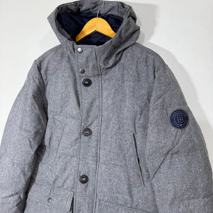TOMMY HILFIGER PUFFER JACKET WITH HOOD GREY COLOUR