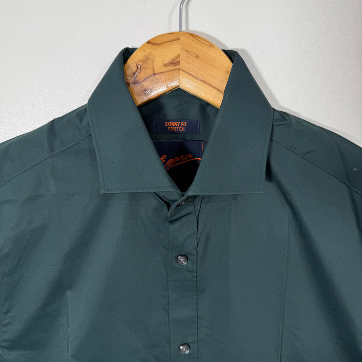 EGARA SKINNY FIT FORMAL SHIRT GREEN COLOUR WITH STRETCH